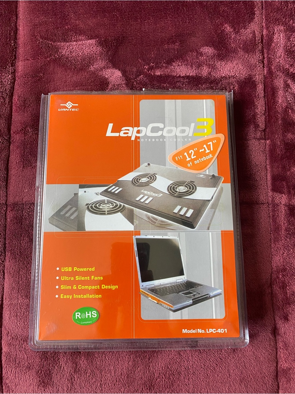 LapCool3 Laptop Cooling Pad in Orange - USB Powered